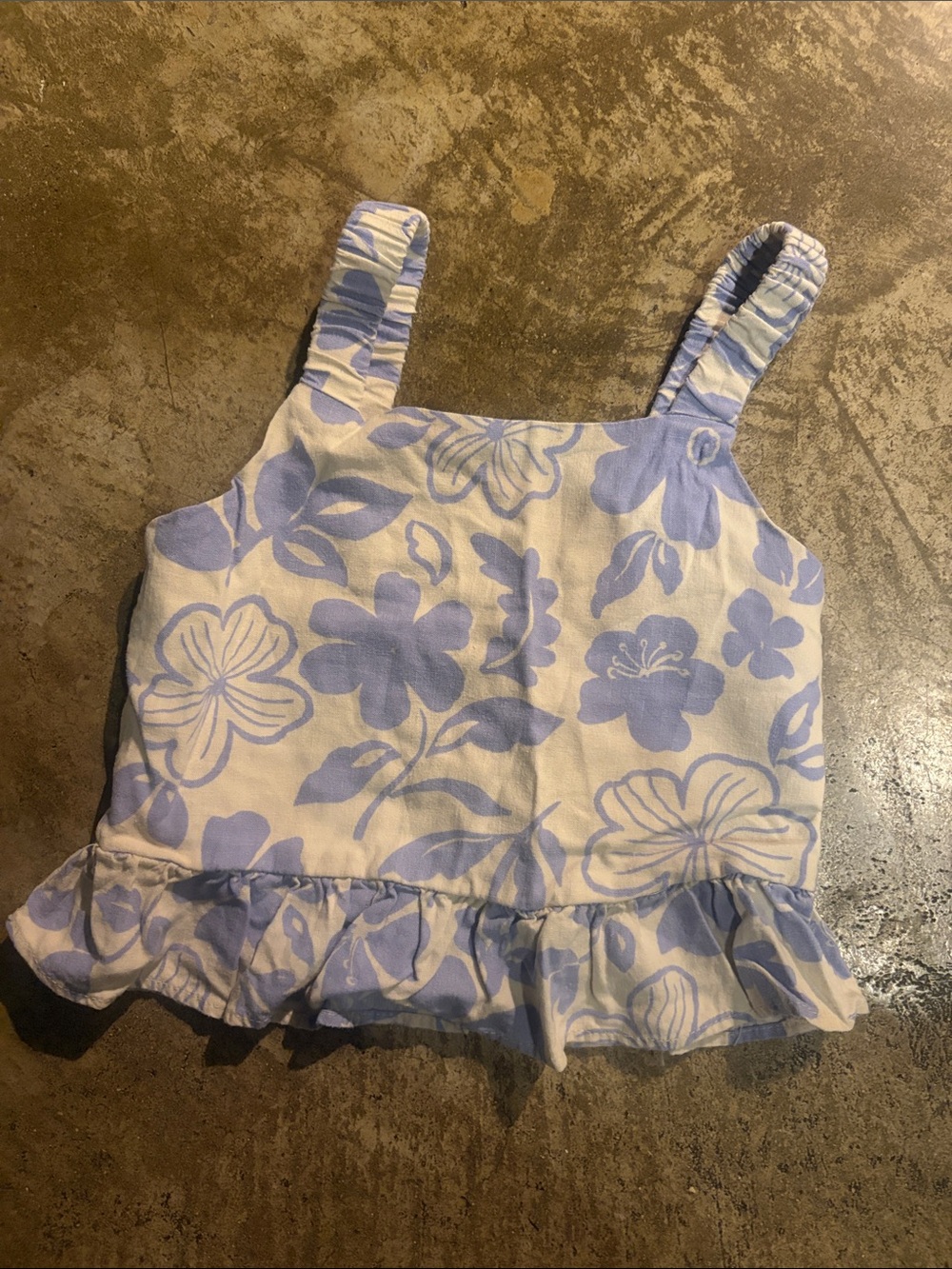Zara Girls Lavender Floral Ruffle Tank Top